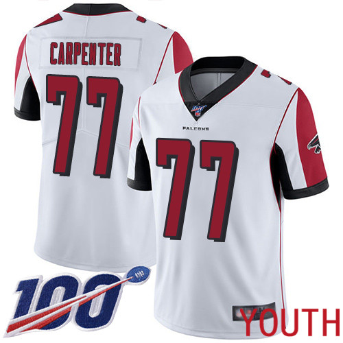 Atlanta Falcons Limited White Youth James Carpenter Road Jersey NFL Football #77 100th Season Vapor Untouchable->youth nfl jersey->Youth Jersey